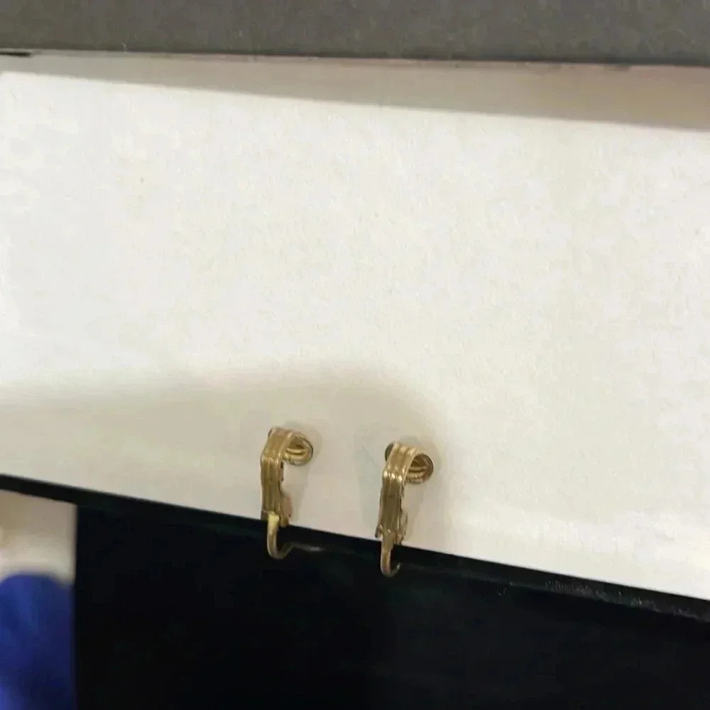 Vintage clip double pearl earrings - Picture 2 of 4
